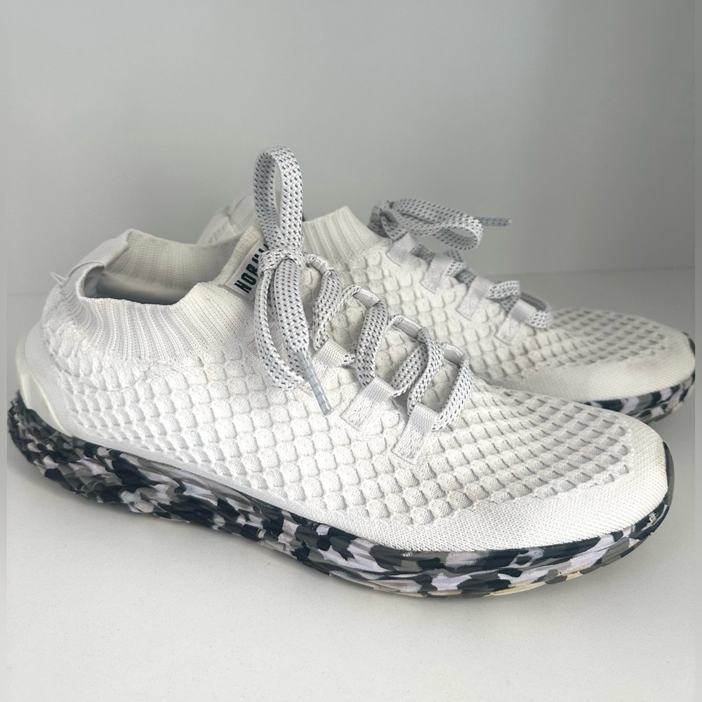 NOBULL White Knit Sneakers with Black and Gray Sole
